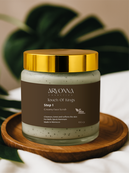 Creamy face scrub with argan oil